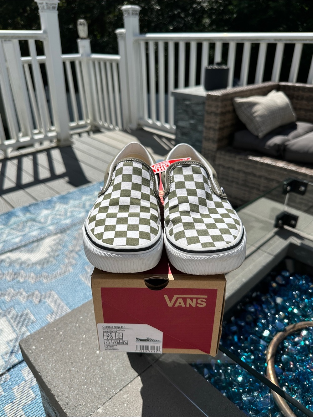 Olive checkered vans